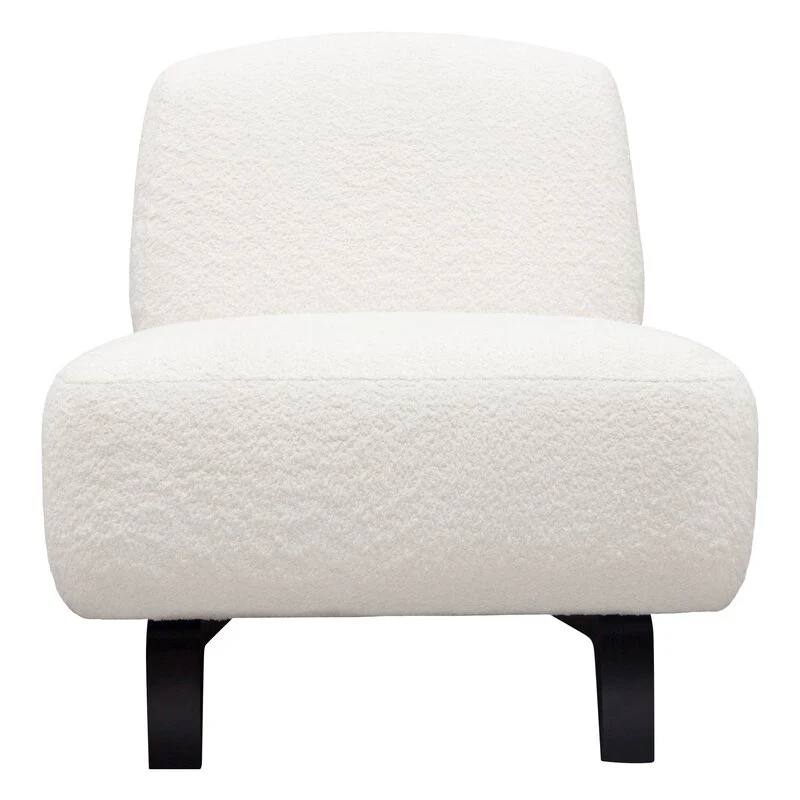 Vesper White Shearling Armless Chair - Image 4