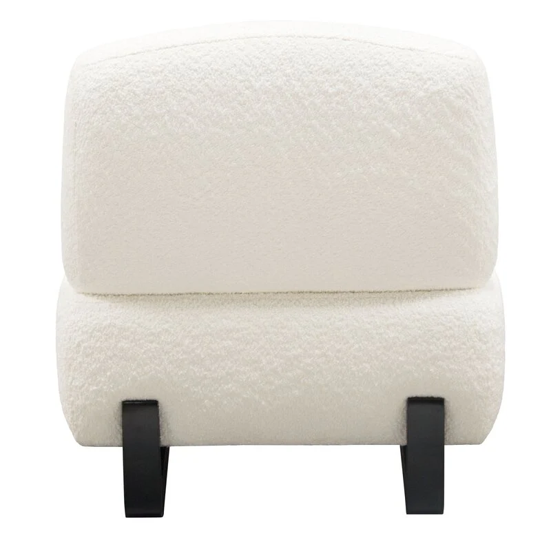 Vesper White Shearling Armless Chair - Image 6