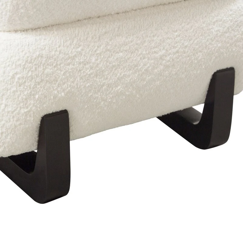 Vesper White Shearling Armless Chair - Image 7