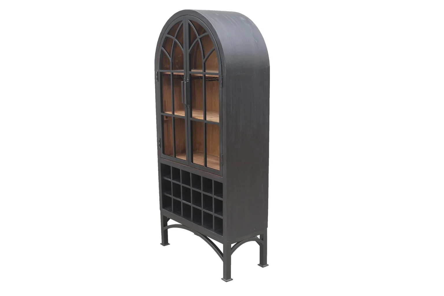 Victoria Wine Cabinet Matte Black Natural Interior - Image 6