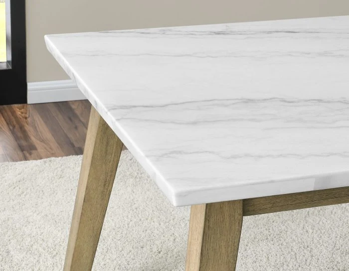 Vida 6-Piece White Marble Dining Set - Steve Silver - Image 5