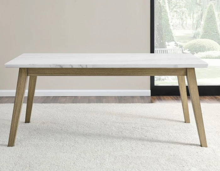 Vida 6-Piece White Marble Dining Set - Steve Silver - Image 6