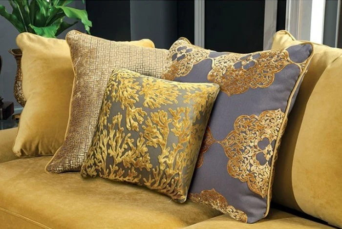 Viscontti Living Room Sofa Group - Gold Fabric - Image 3