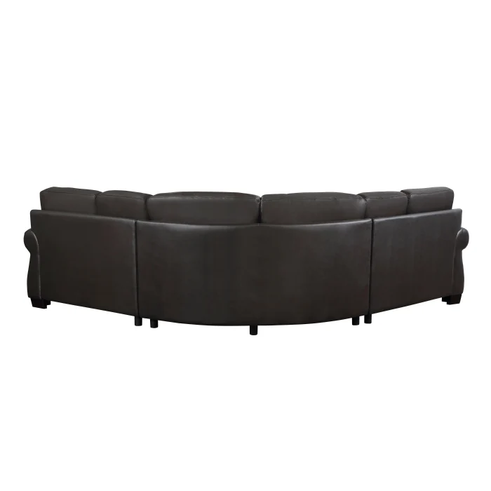 Wareham Top Grain Dark Brown Leather Sectional - Image 4