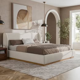 Whitman Boucle Fabric Platform Bed FM72004WH - Image 2