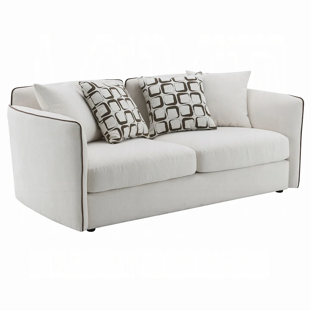 Yolanda 2 Pc Beige Chenille Sofa Set - Image 5