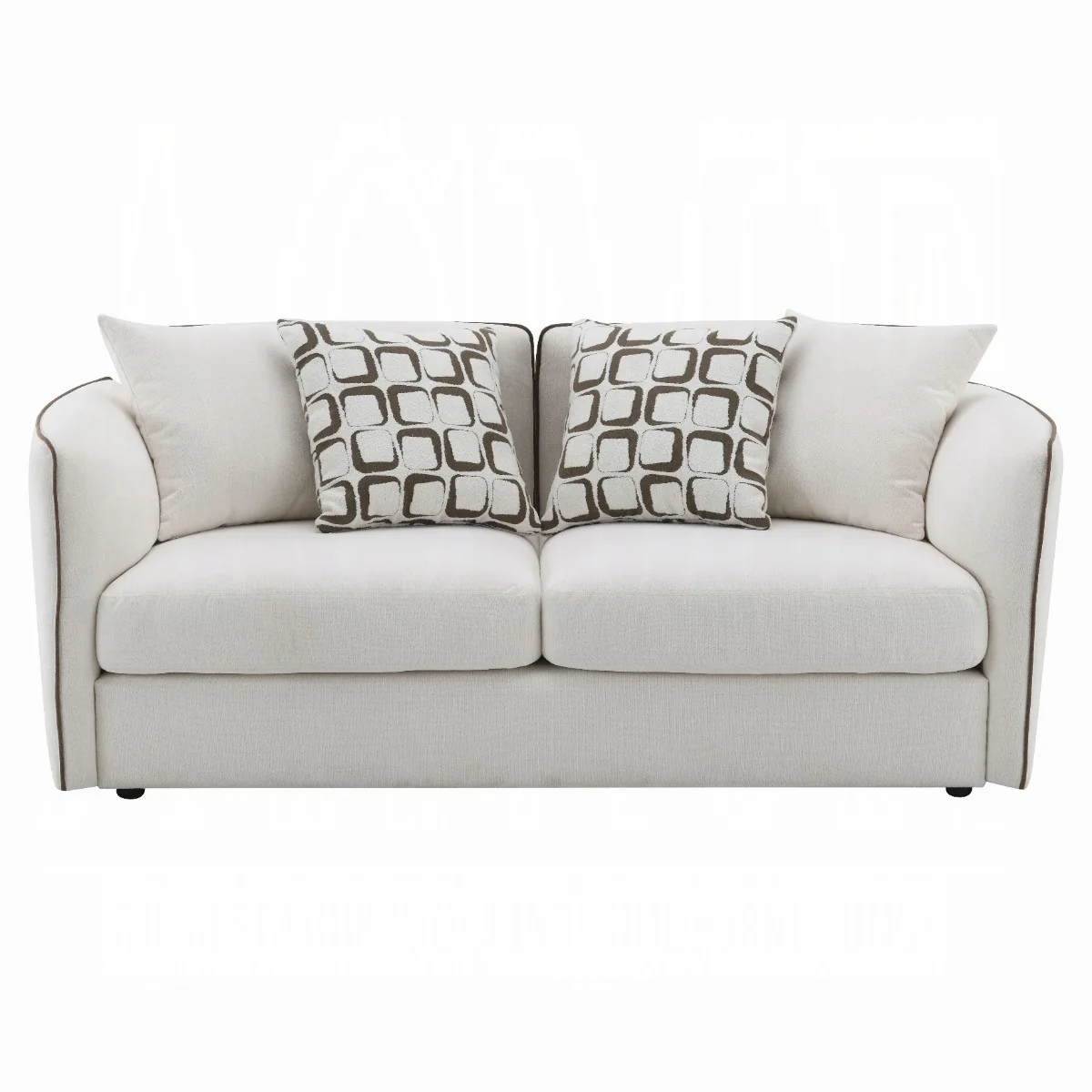 Yolanda 2 Pc Beige Chenille Sofa Set - Image 6