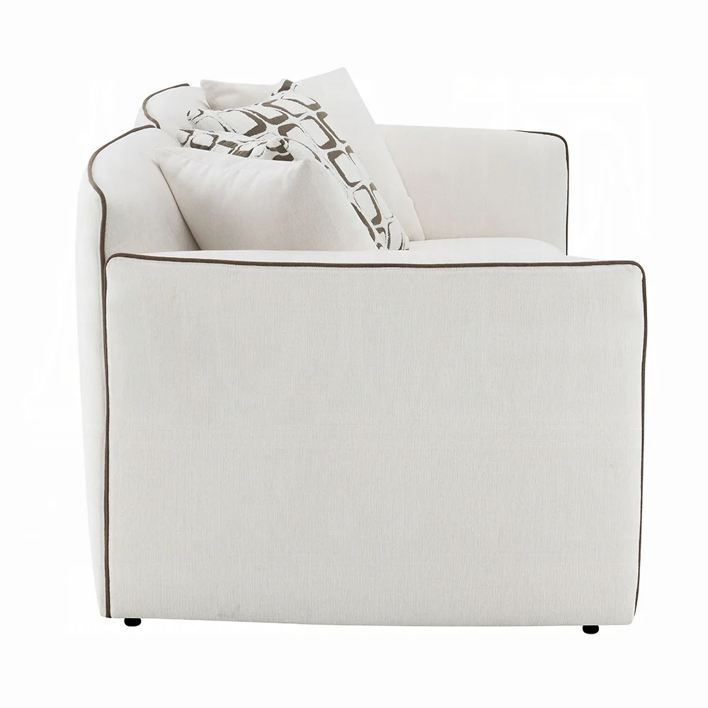 Yolanda 2 Pc Beige Chenille Sofa Set - Image 7