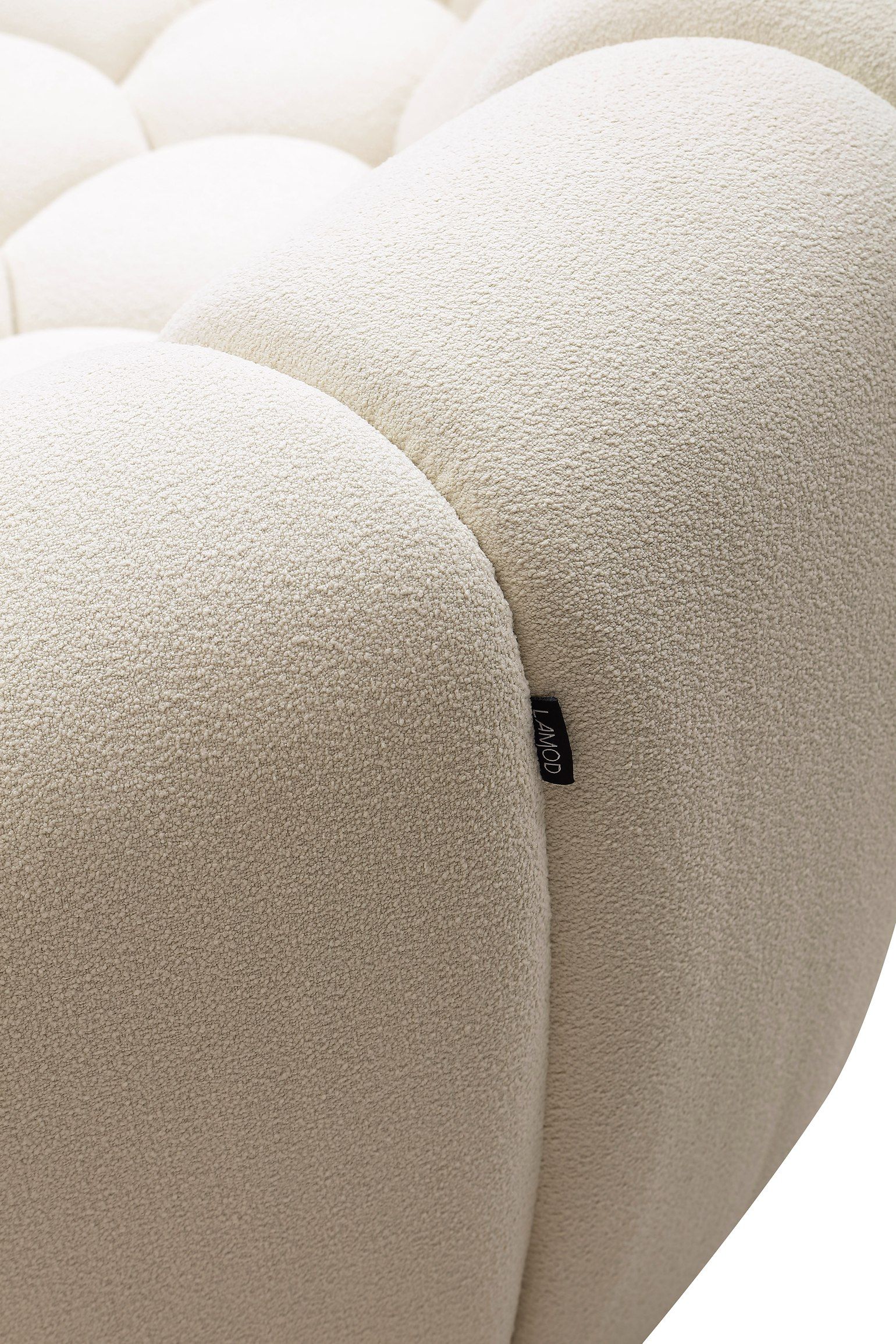 Yolonda Modern Curved Off-White Loveseat - Image 6