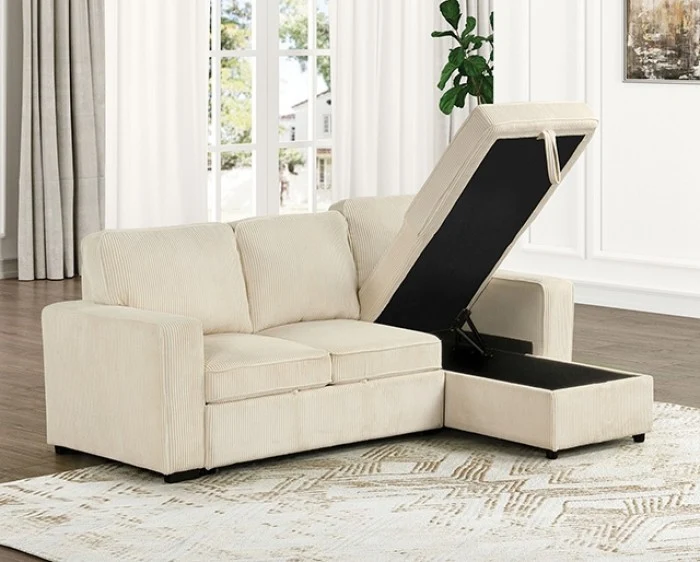 Yves FM6964BG Beige Corduroy Sectional - Image 3
