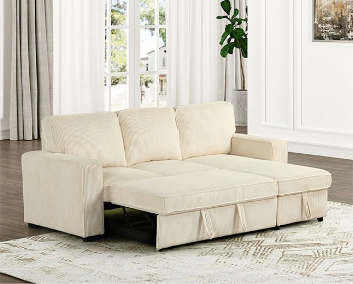 Yves FM6964BG Beige Corduroy Sectional - Image 4