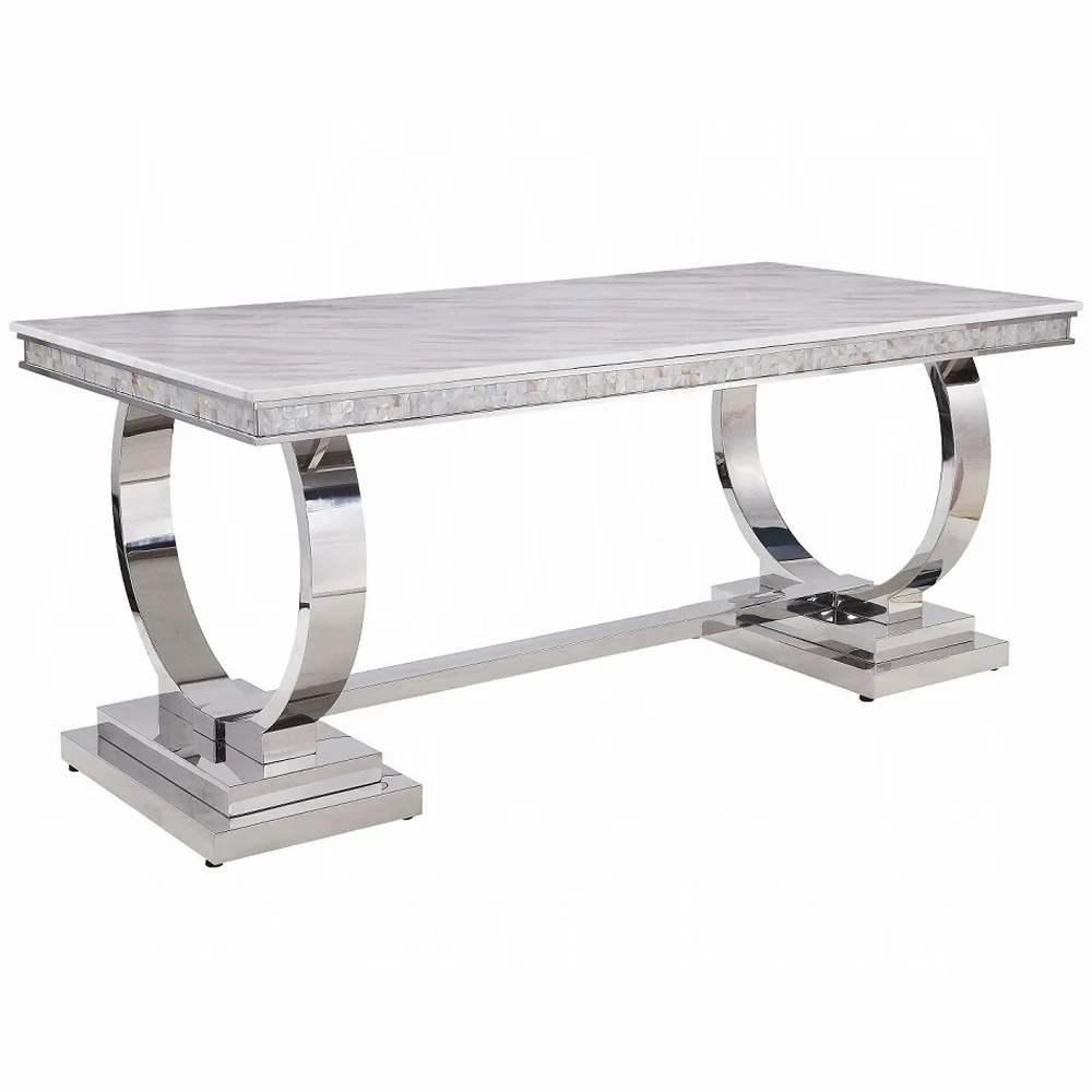 Zander White Marble Dining Collection - Image 3