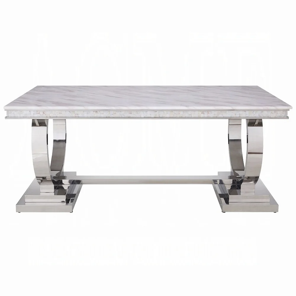 Zander White Marble Dining Collection - Image 4