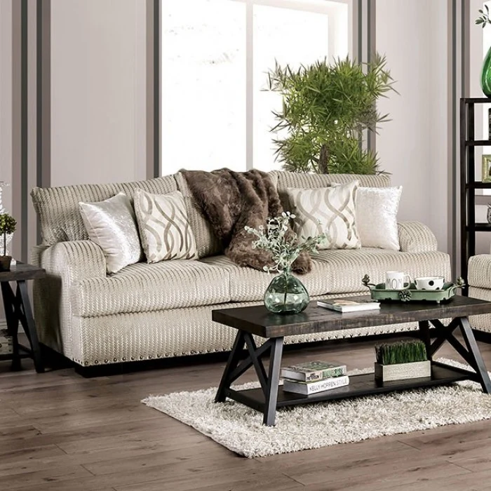 Zayla 2 Pc Sofa Set- Golden Ivory - Image 2