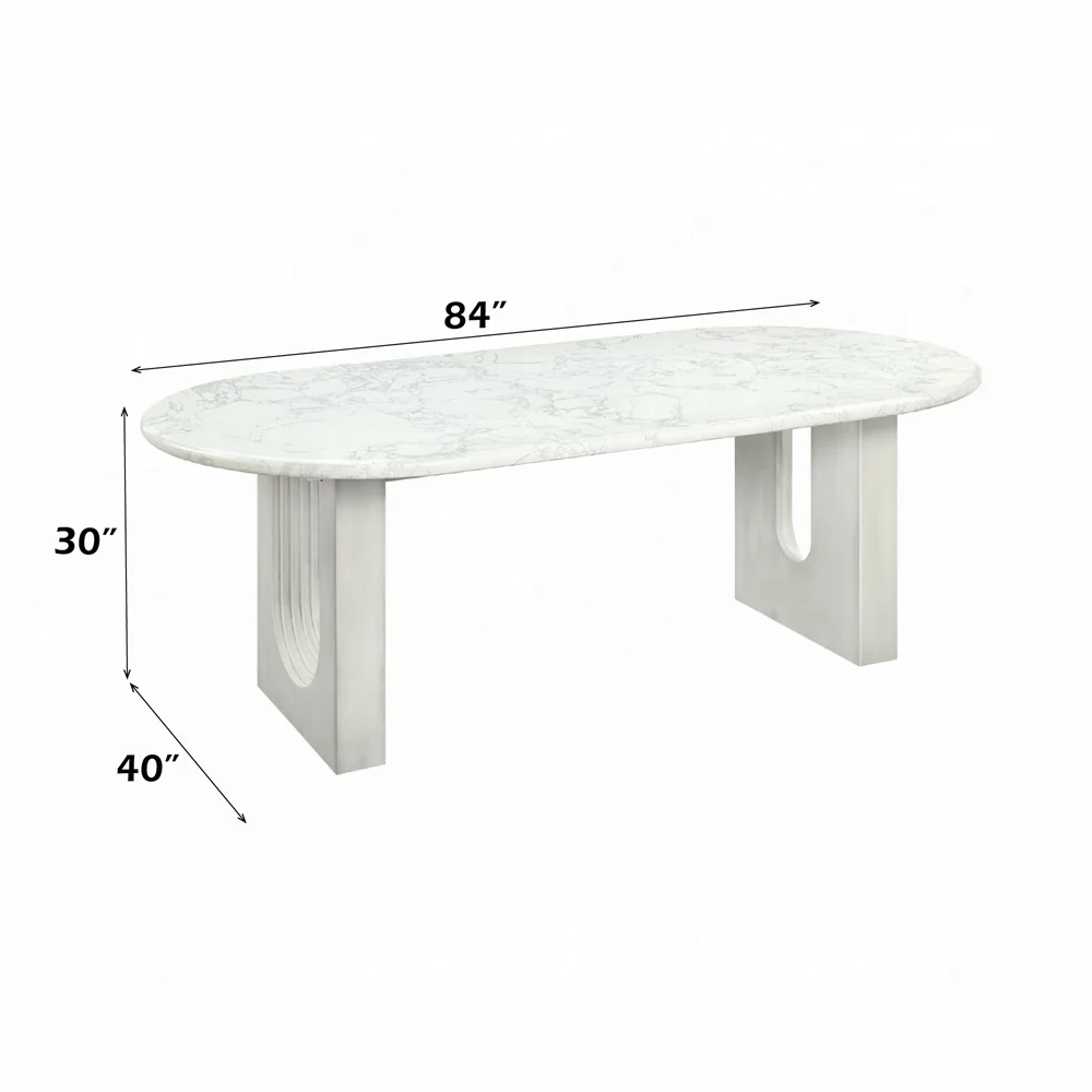 Zayn Natural Marble Top Dining Collection - Image 8