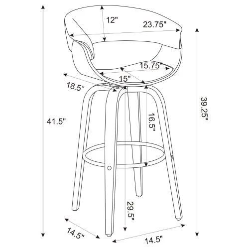 Zion Upholstered Swivel Bar Stool 100205 - Image 7