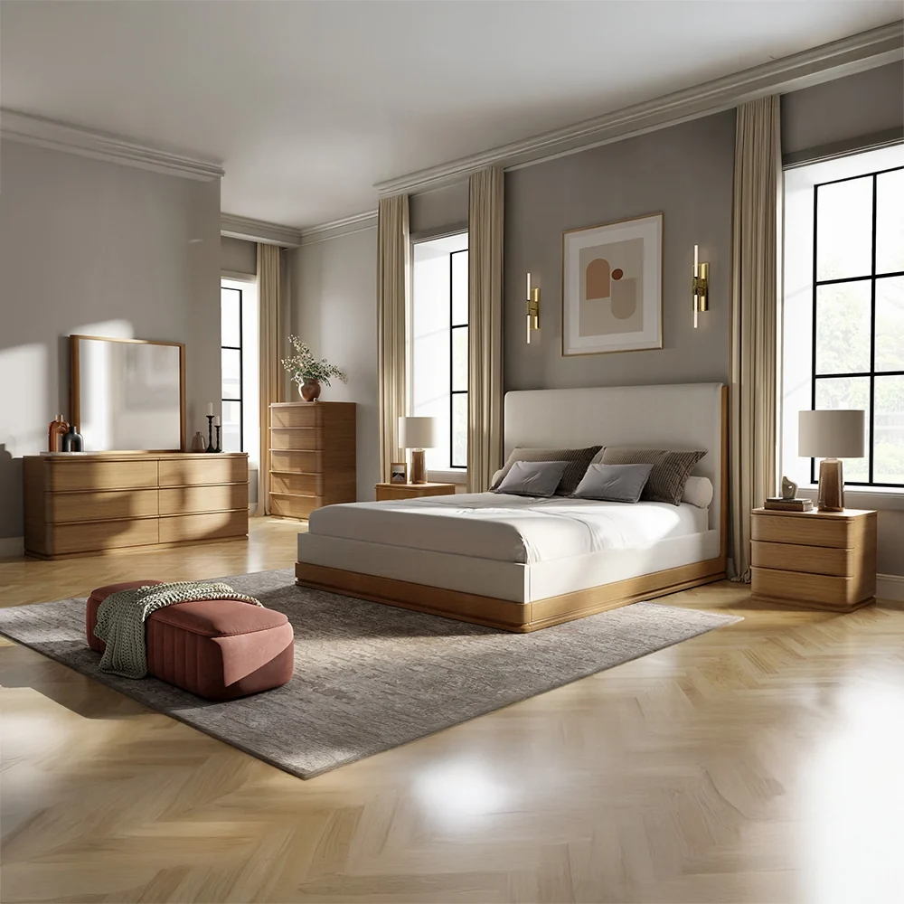 Zoey 4 Pc Acacia Bedroom Set - King Bed
